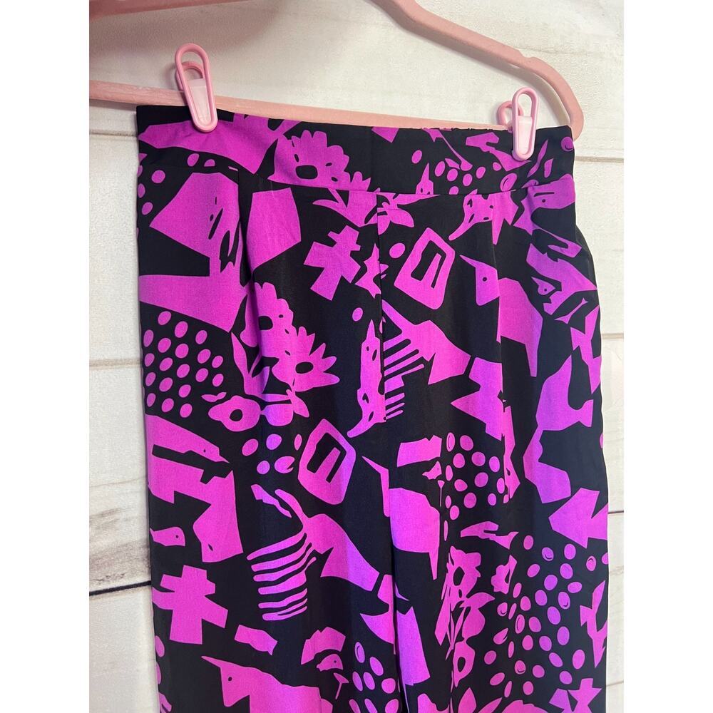 Abstract Purple & Black Tie-Waist Jumpsuit - Picture 4 of 7